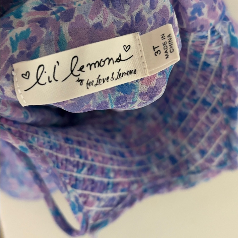 For love and lemons lil lemons Floral Layered purple Dress 3T - Picture 5 of 5